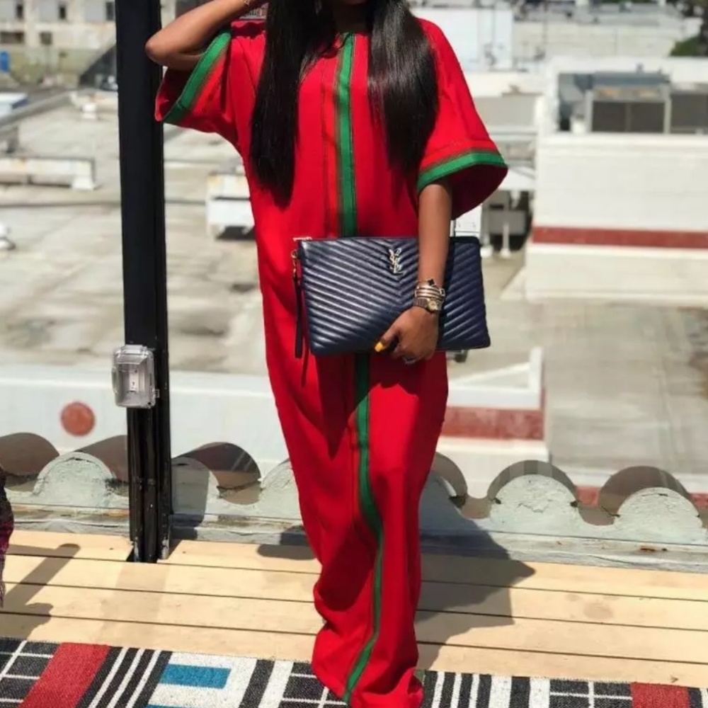Red maxi dress